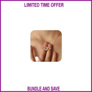 Sterling Silver Infinity Heart Pendant Necklace with CZ Stones